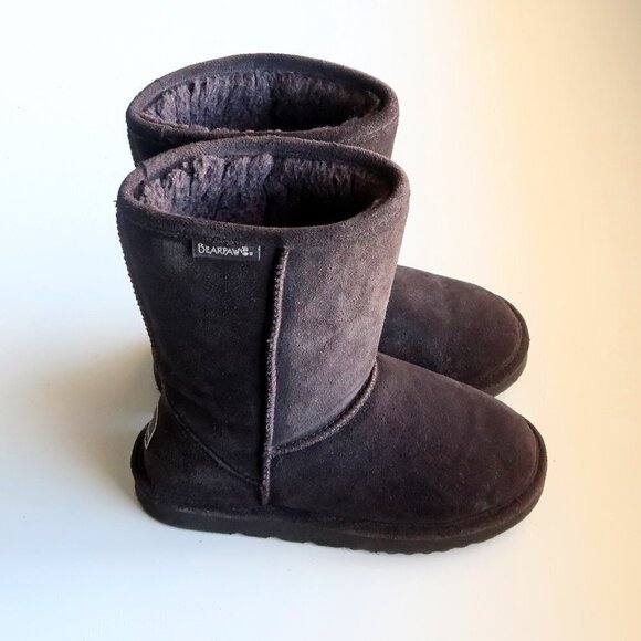 NEW Bearpaw Dorado Brown Suede & Wool Unisex Winter / Snow Boots Size 6 - Picture 1 of 15